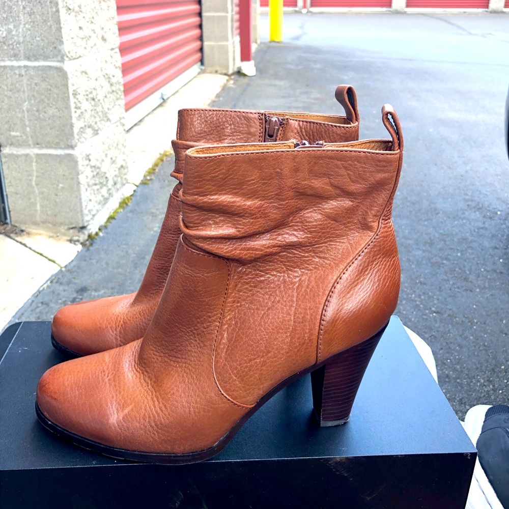 Sofft 1419400 Womens Brown Conac leather Ankle Booties Boots Size 10M